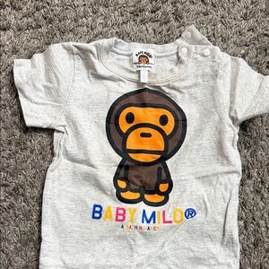 Bape Baby Milo Gray Short Sleeve Tee